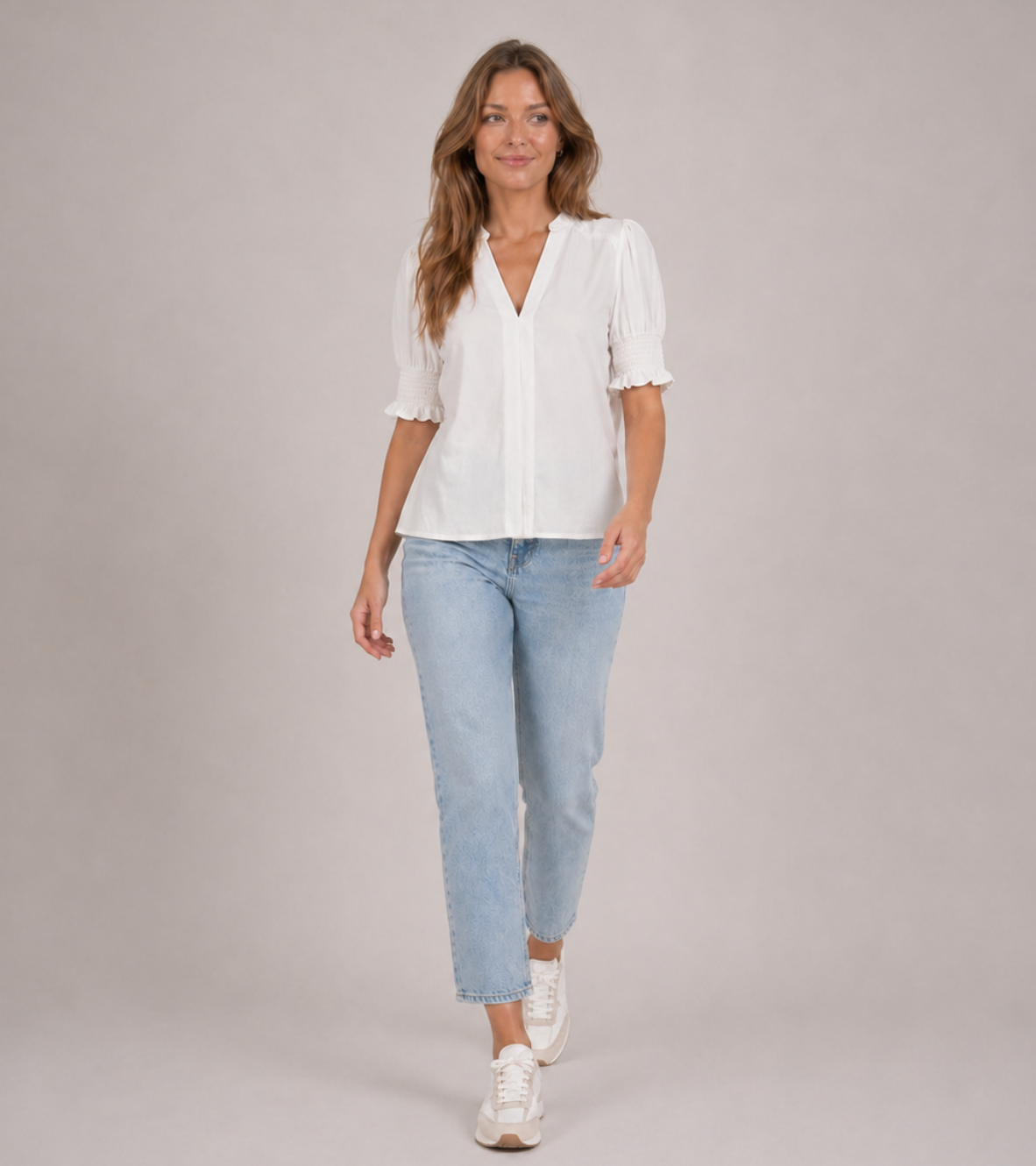 Smocked Sleeve Blouse