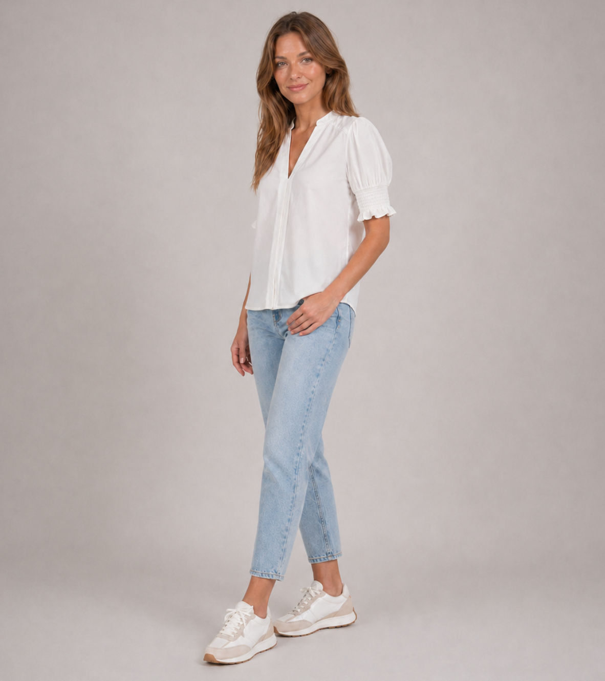 Smocked Sleeve Blouse