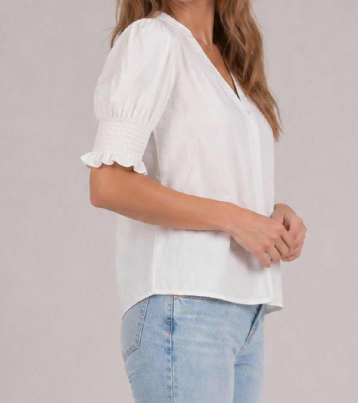 Smocked Sleeve Blouse