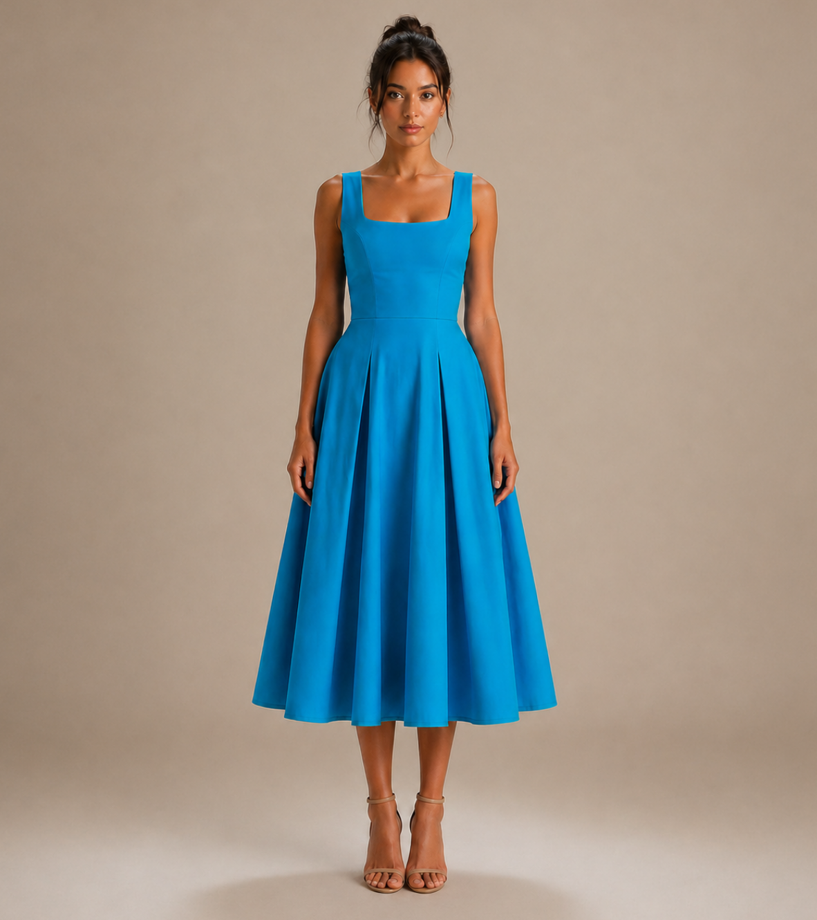 Square Neck Midi Dress