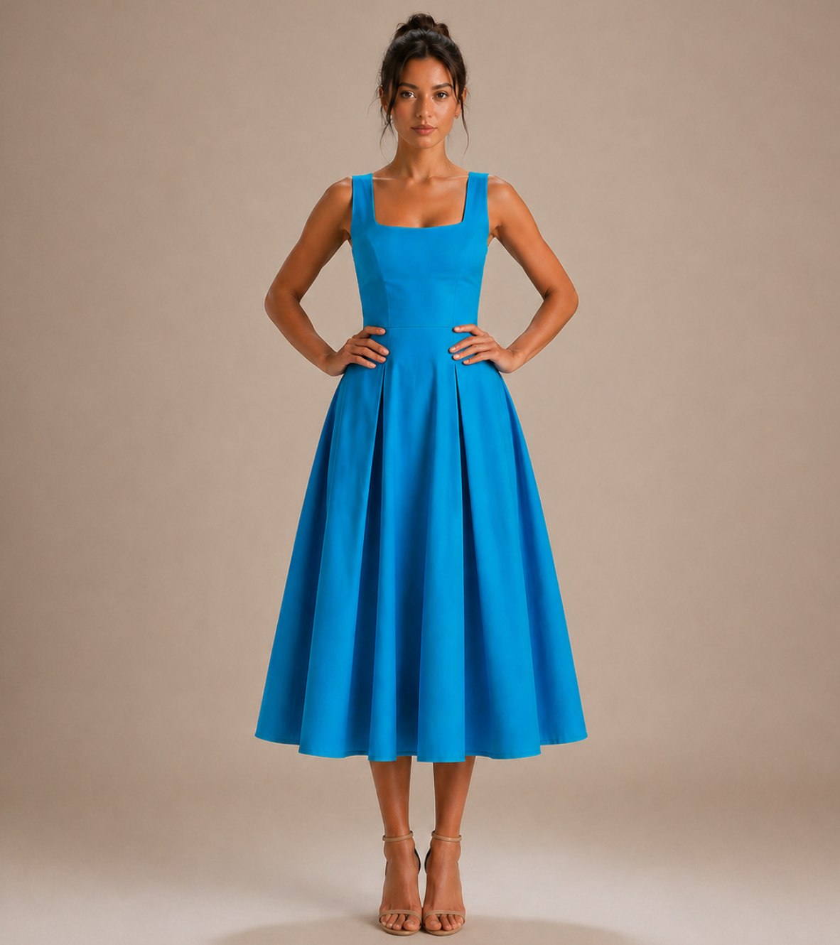 Square Neck Midi Dress