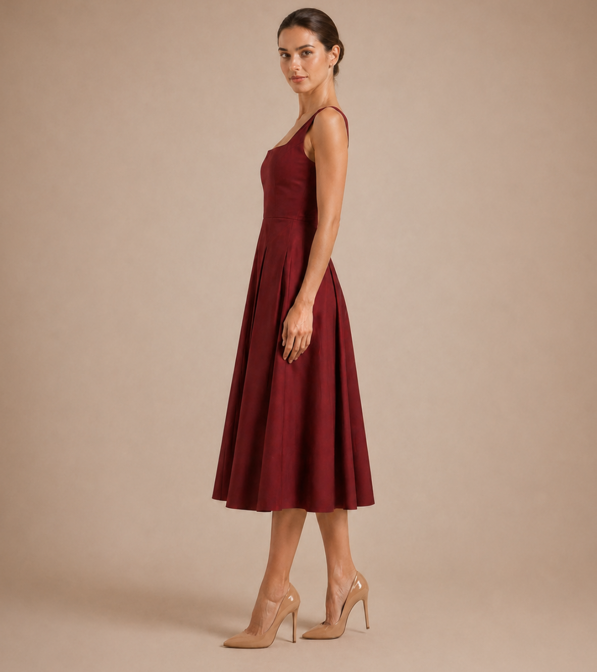 Square Neck Midi Dress