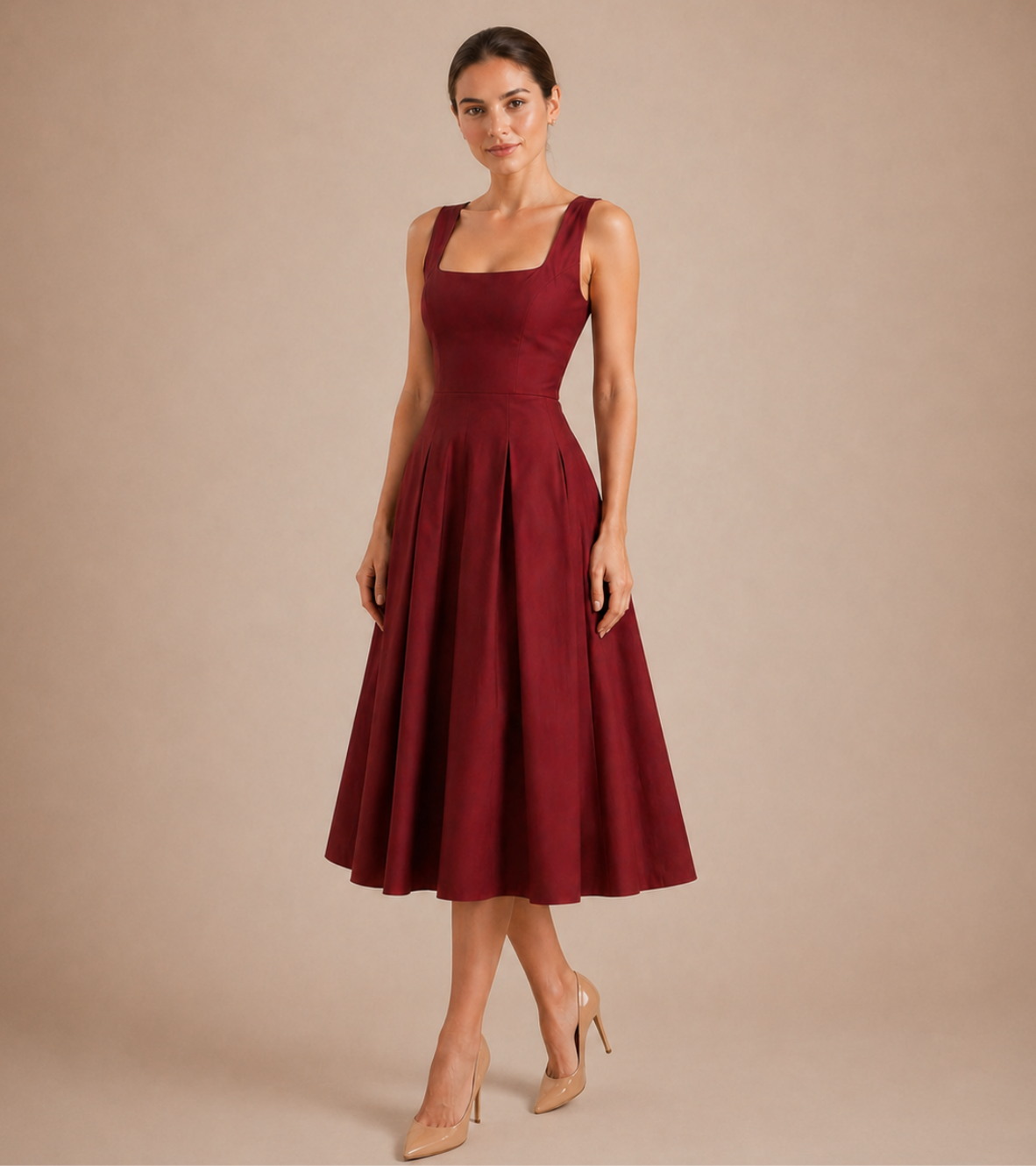 Square Neck Midi Dress