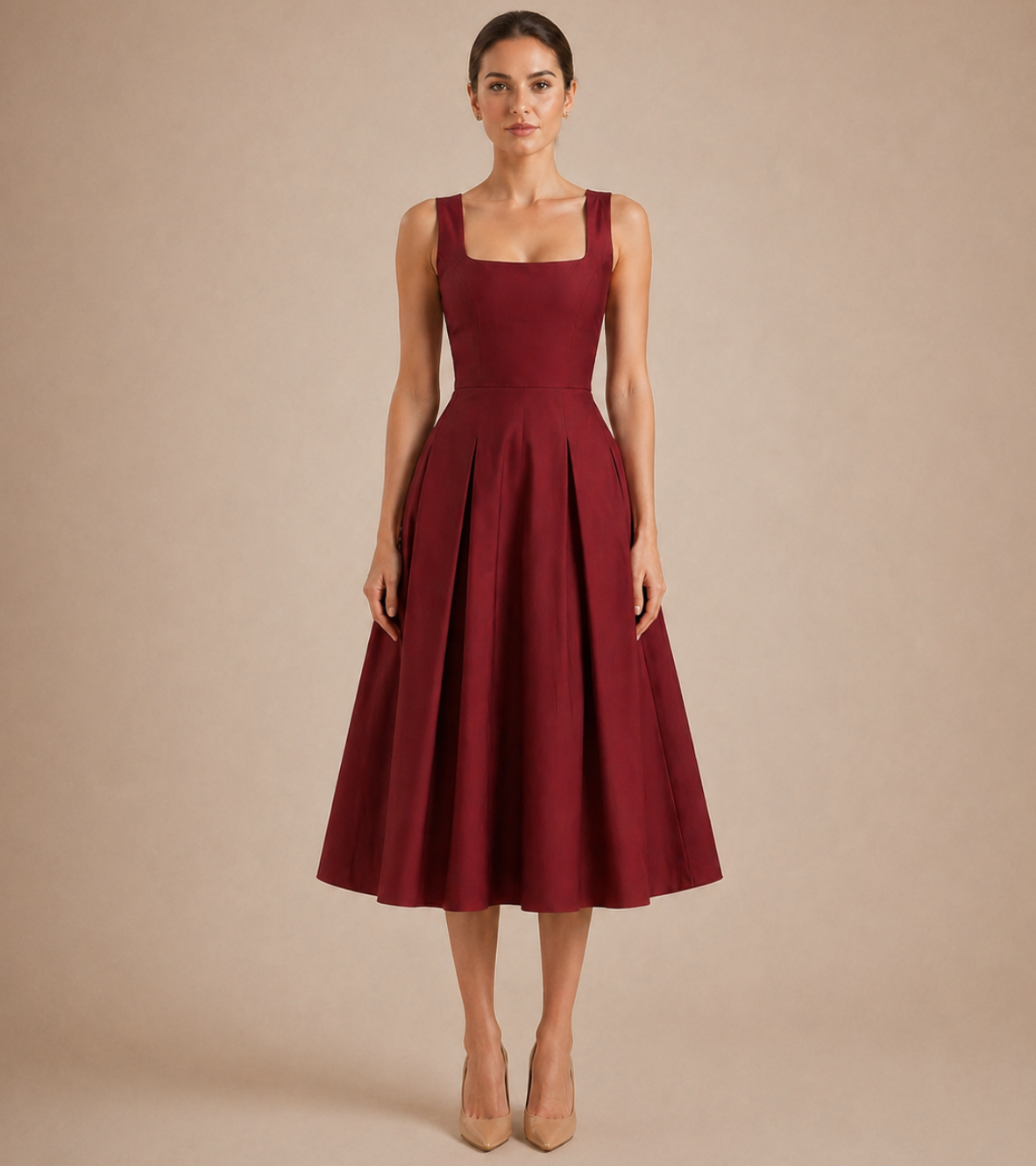 Square Neck Midi Dress