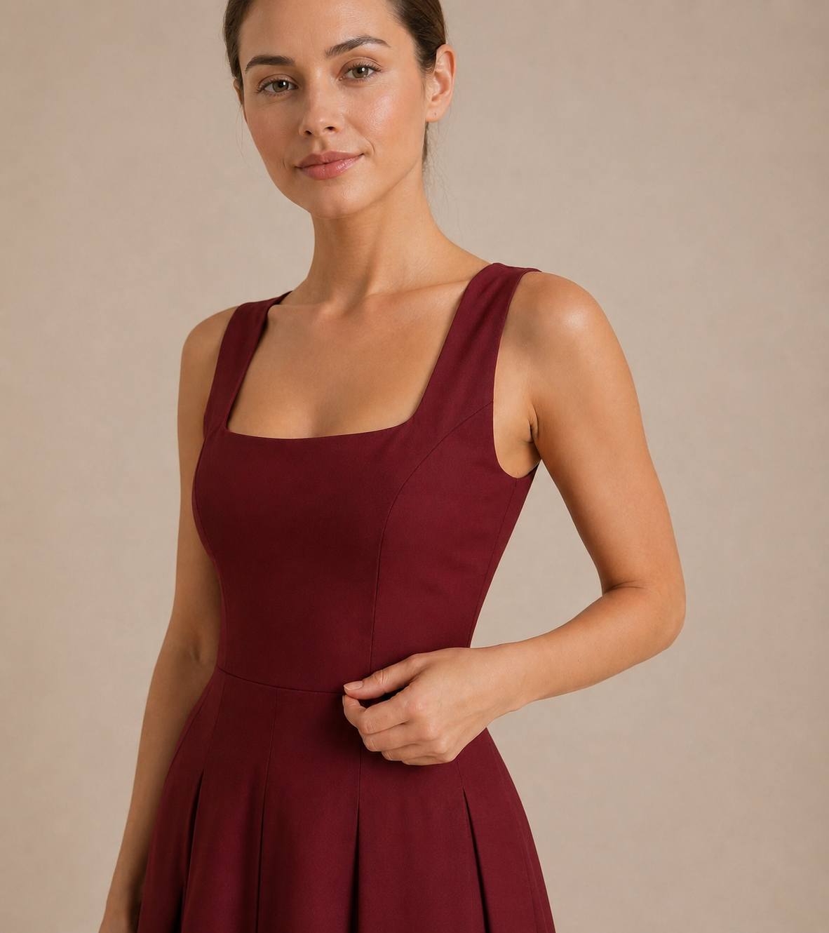 Square Neck Midi Dress