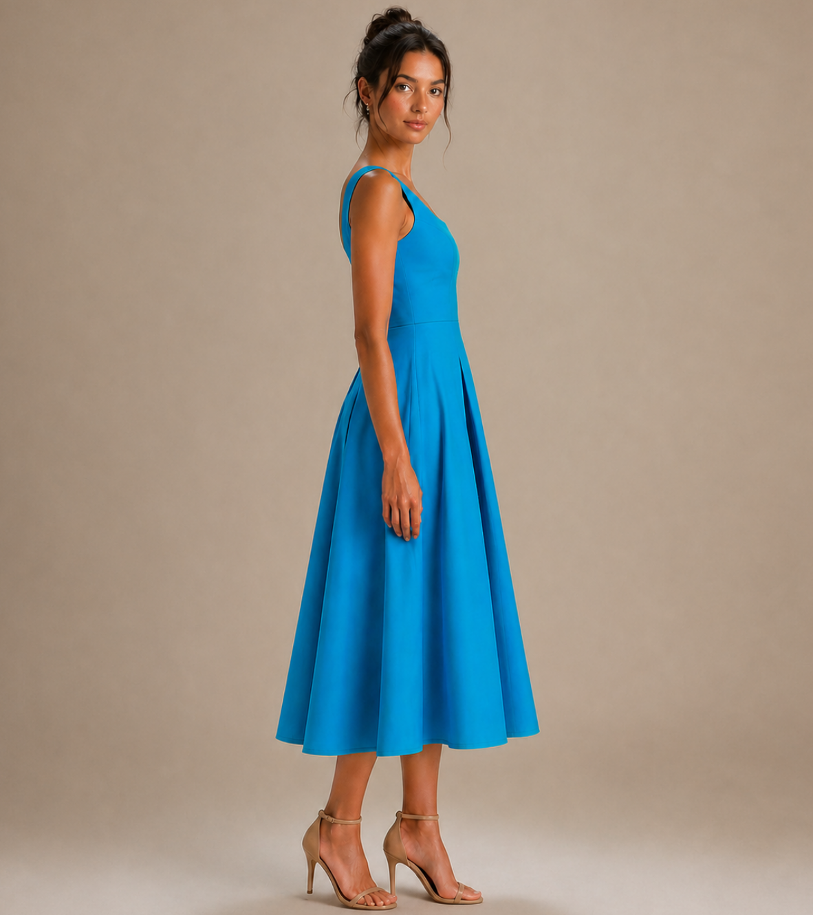 Square Neck Midi Dress
