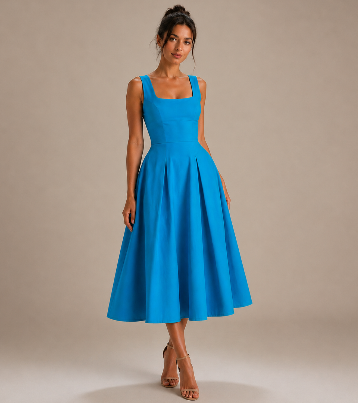 Square Neck Midi Dress