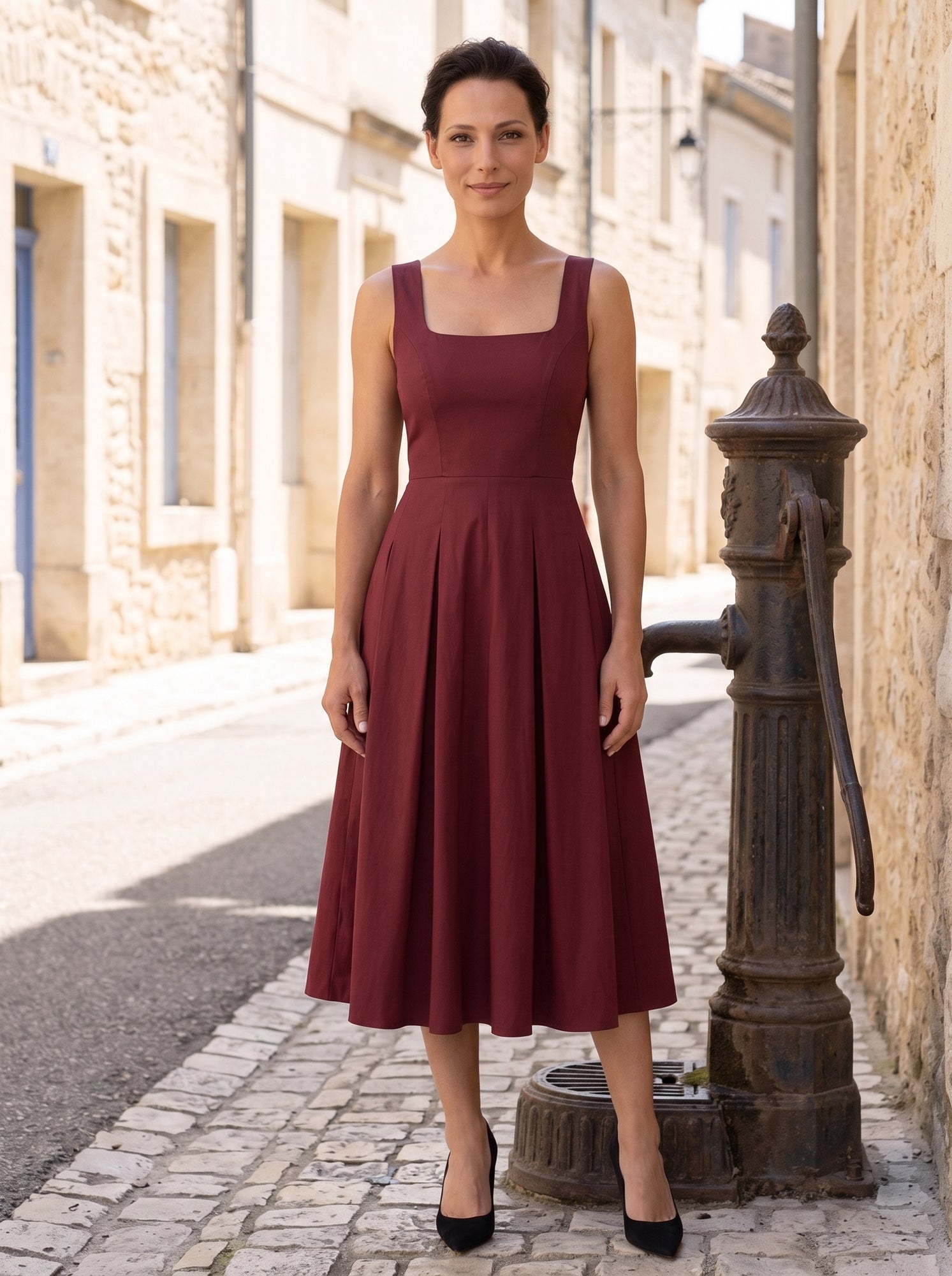 Square Neck Midi Dress