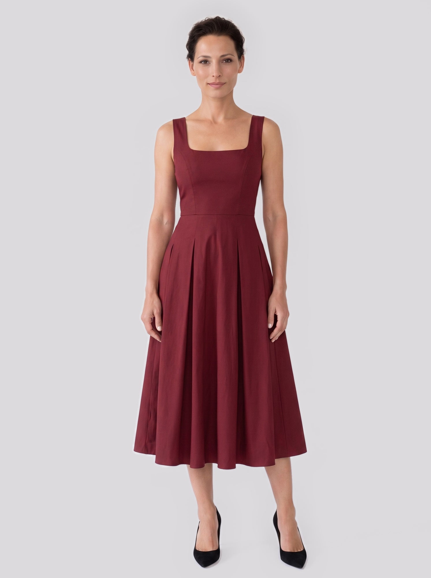 Square Neck Midi Dress