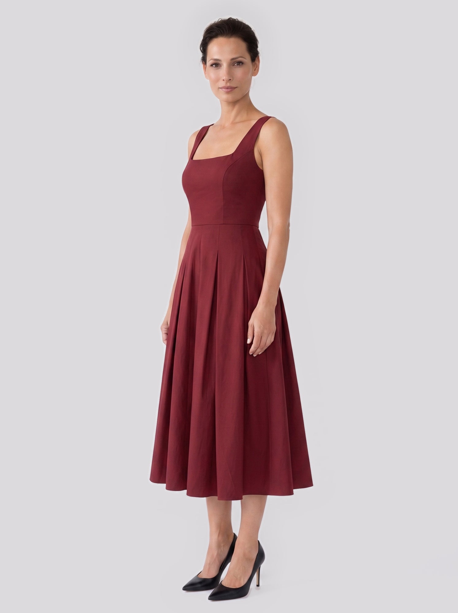 Square Neck Midi Dress
