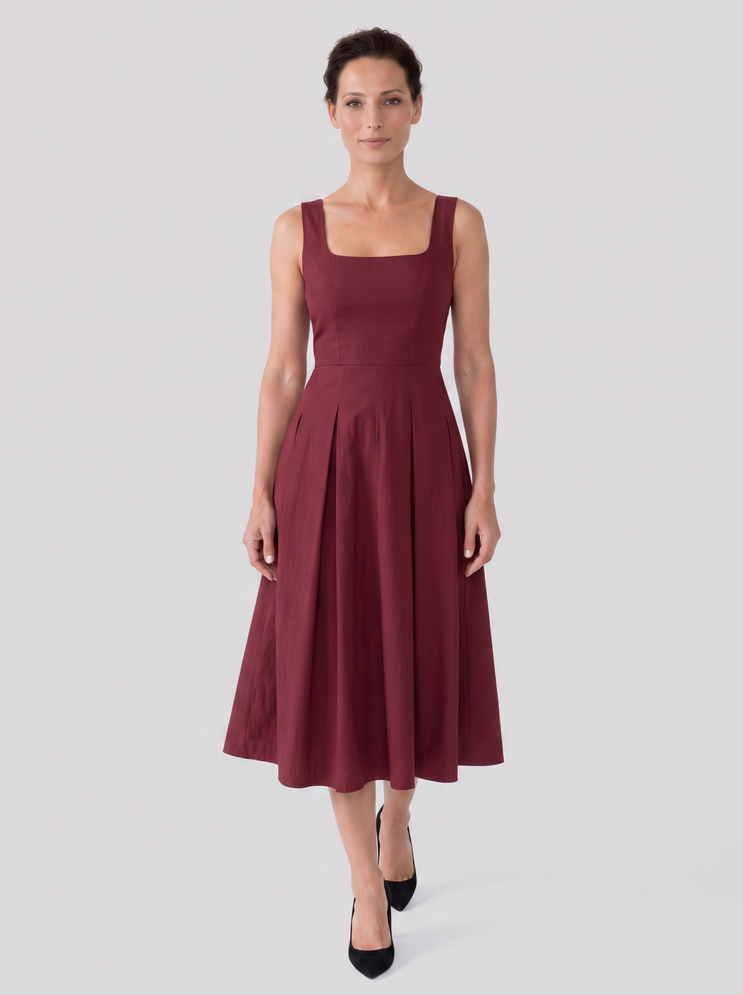 Square Neck Midi Dress