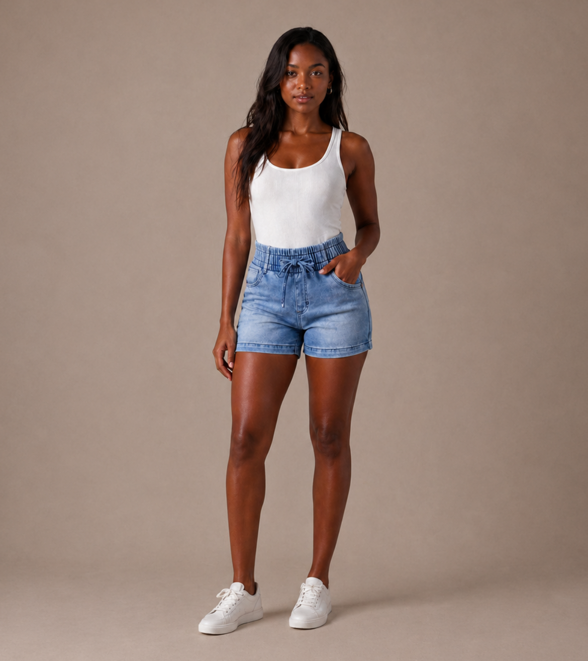 Stretch Denim Shorts