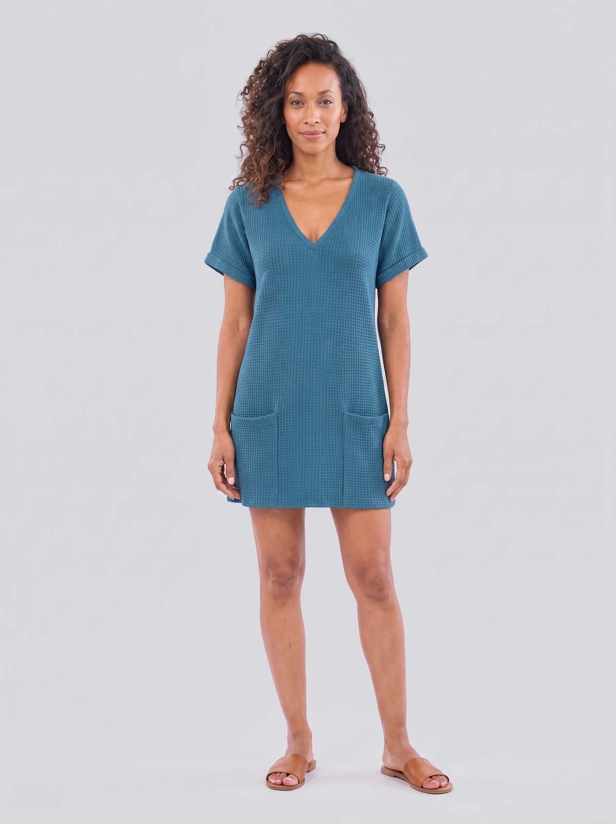 V-Neck Cover-Up Mini Dress