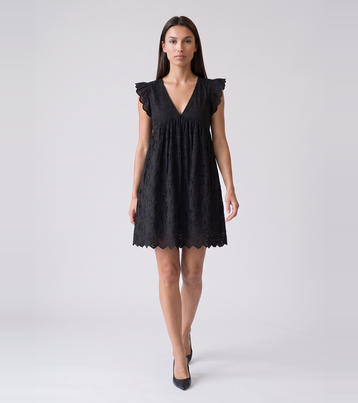 Eyelet Mini Dress